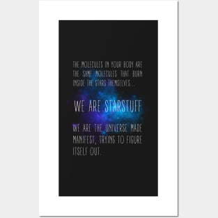We Are Starstuff - Blue Nebula - Black - B5 Sci-Fi Posters and Art